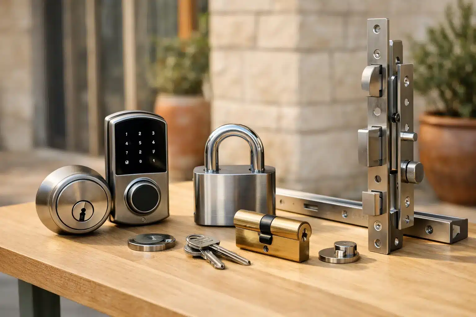 תצוגת סוגי מנעולים מקצועיים