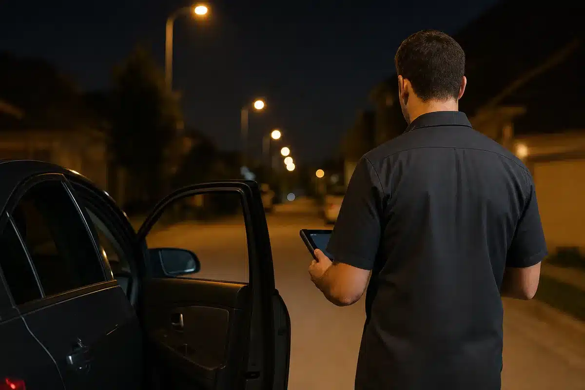 מנעולן מוסמך בירושלים בעבודה בכניסה לבניין