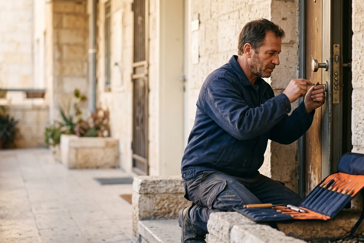 מנעולן בירושלים - פתיחת דלת נעולה בבניין אבן ירושלמית